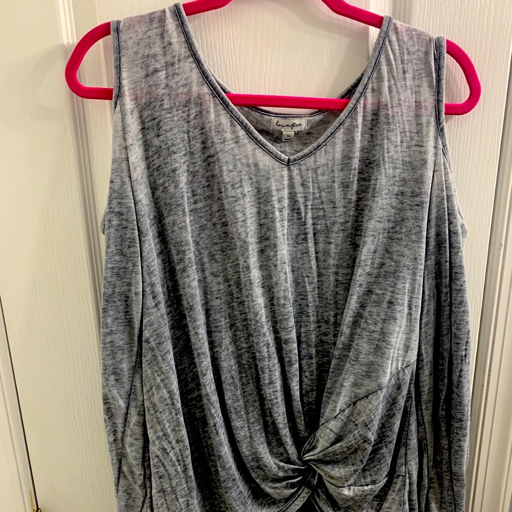 Love fire gray blouse